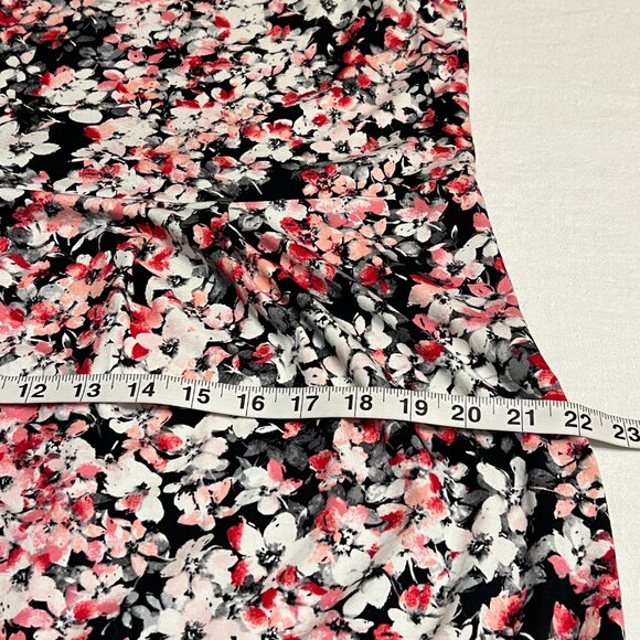 J. Jill Women's A-Line Dress Floral Red White Sleevless Size Small Rayon Blend - Picture 8 of 9